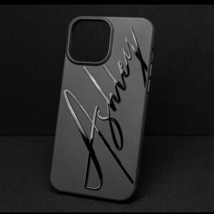 iPhone 14 Matte Black w/ Glossy Name Case